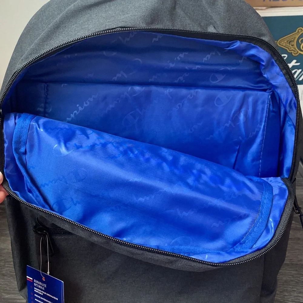 Champion Momentum Backpack in Heather with blue lining - ultimate durability NEW